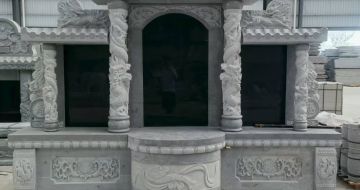 渭南 芝麻灰高档墓碑，土墓，可定制