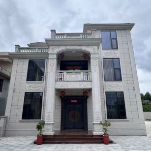 渭南 芝麻白石材别墅干挂案例展示