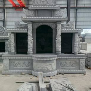 渭南 芝麻灰高档墓碑，土墓，可定制