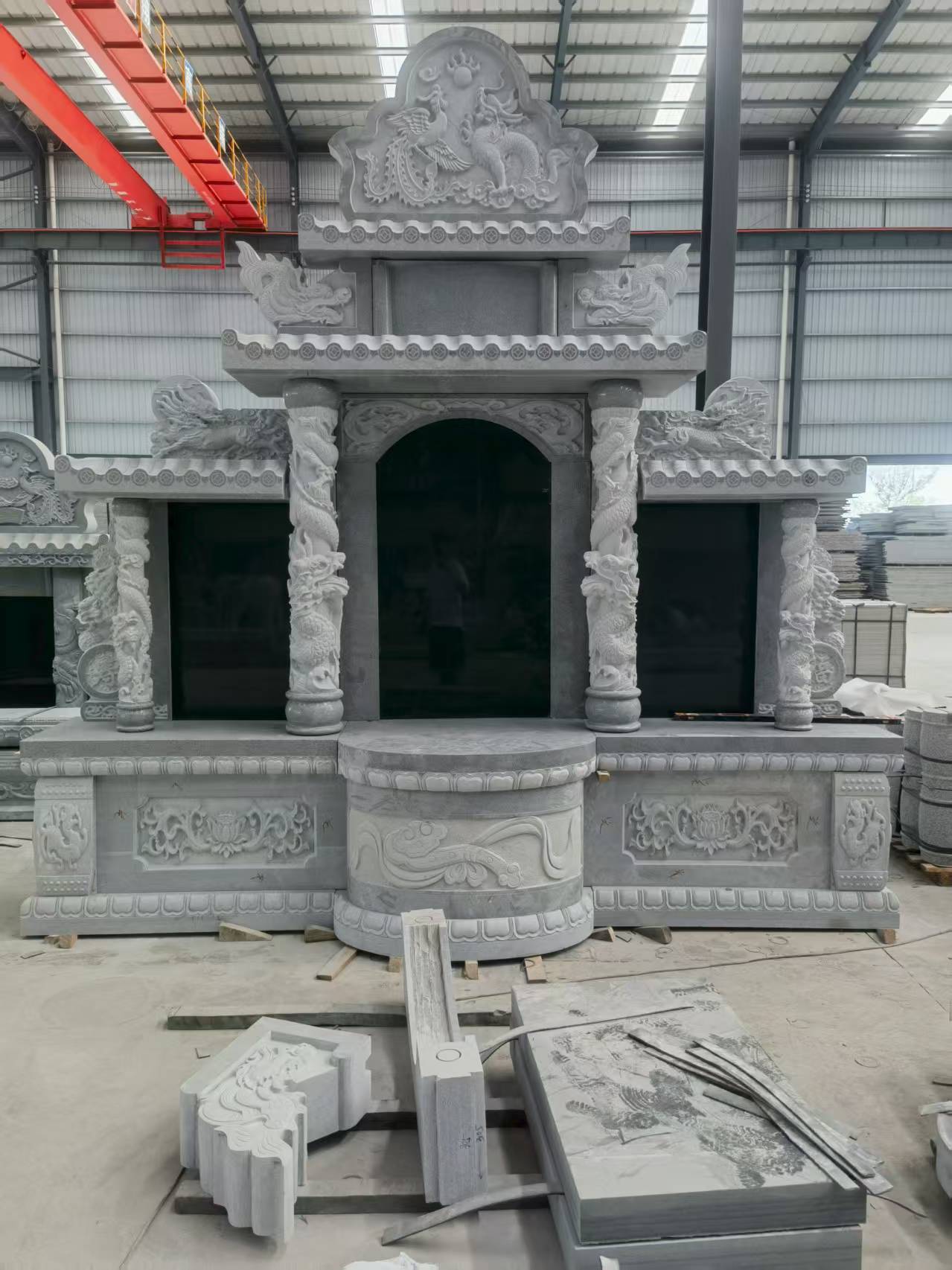 渭南 芝麻灰高档墓碑，土墓，可定制