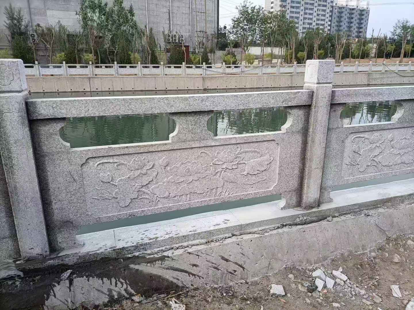 渭南 芙蓉白大花桥梁、河道，石材栏杆、围栏、护栏