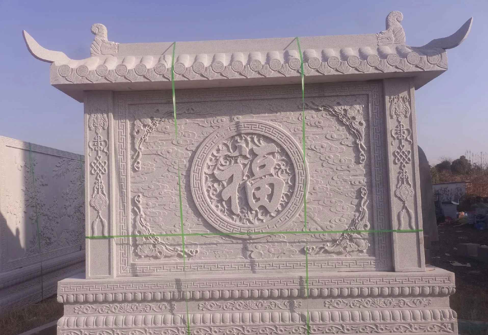 渭南 芝麻白花岗岩屏风，照壁，影壁
